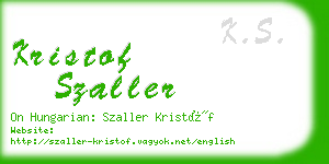 kristof szaller business card